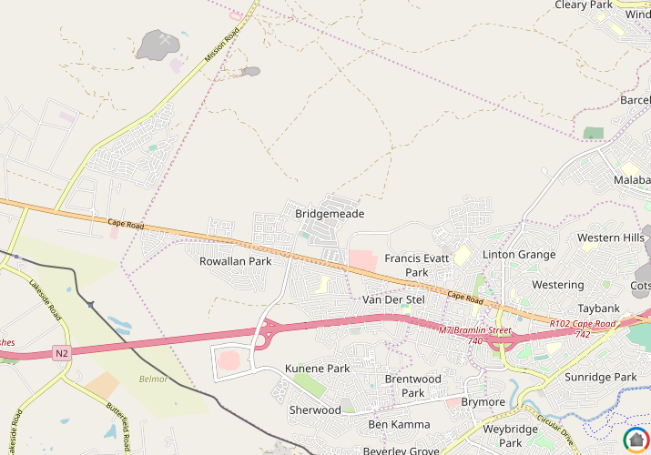 Map location of Bridgemeade